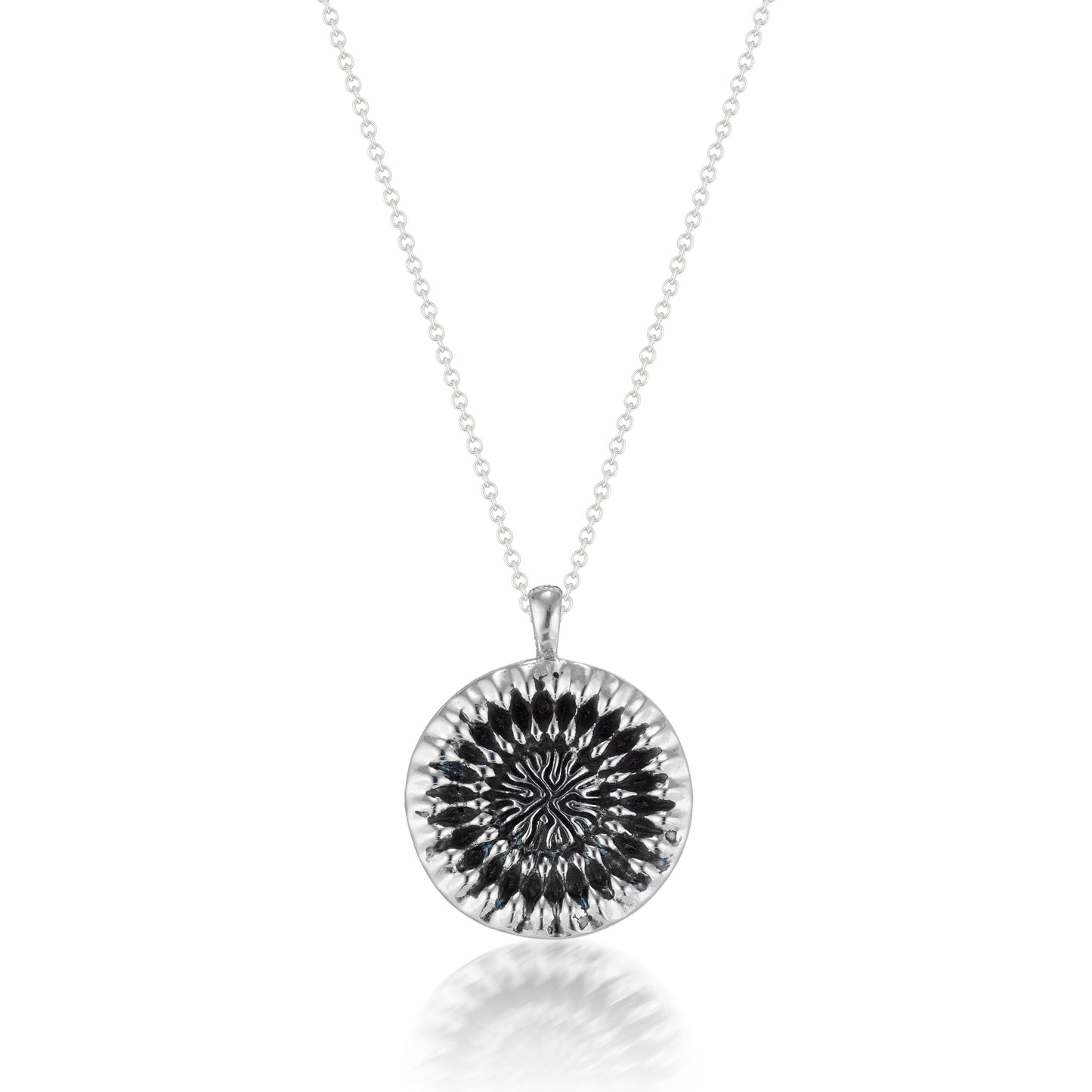 Sterling silver oxidized necklace: Impression of Love© Collection