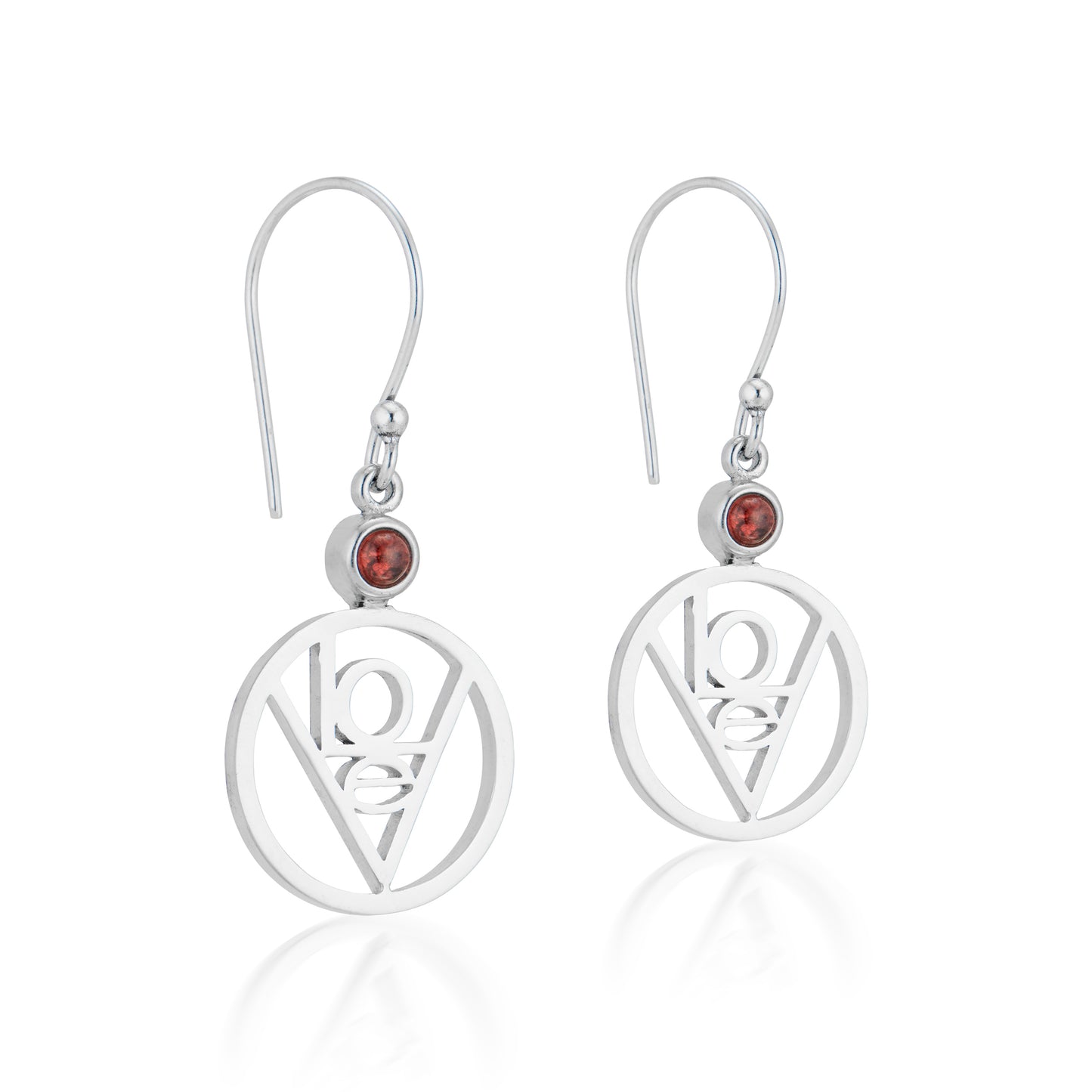 LoVe Earrings With Garnet