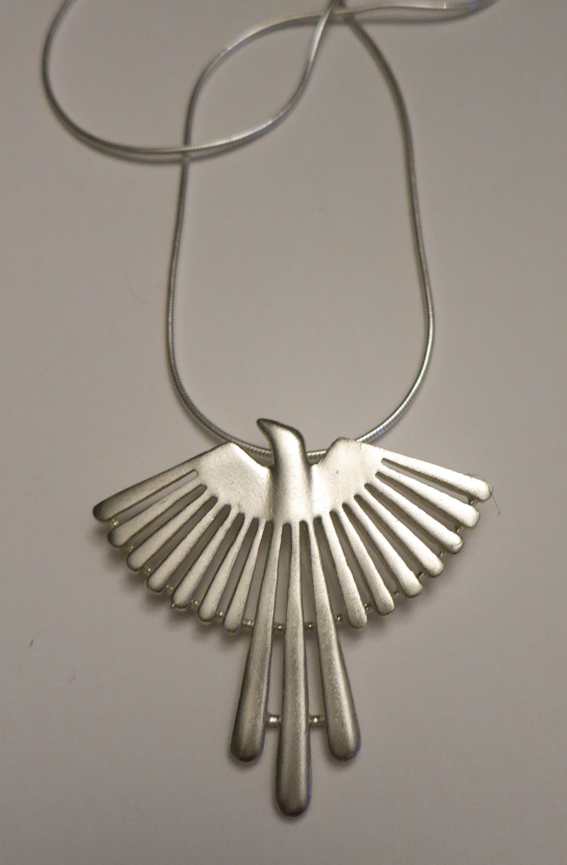 Rising Phoenix Sterling Silver Small Necklace