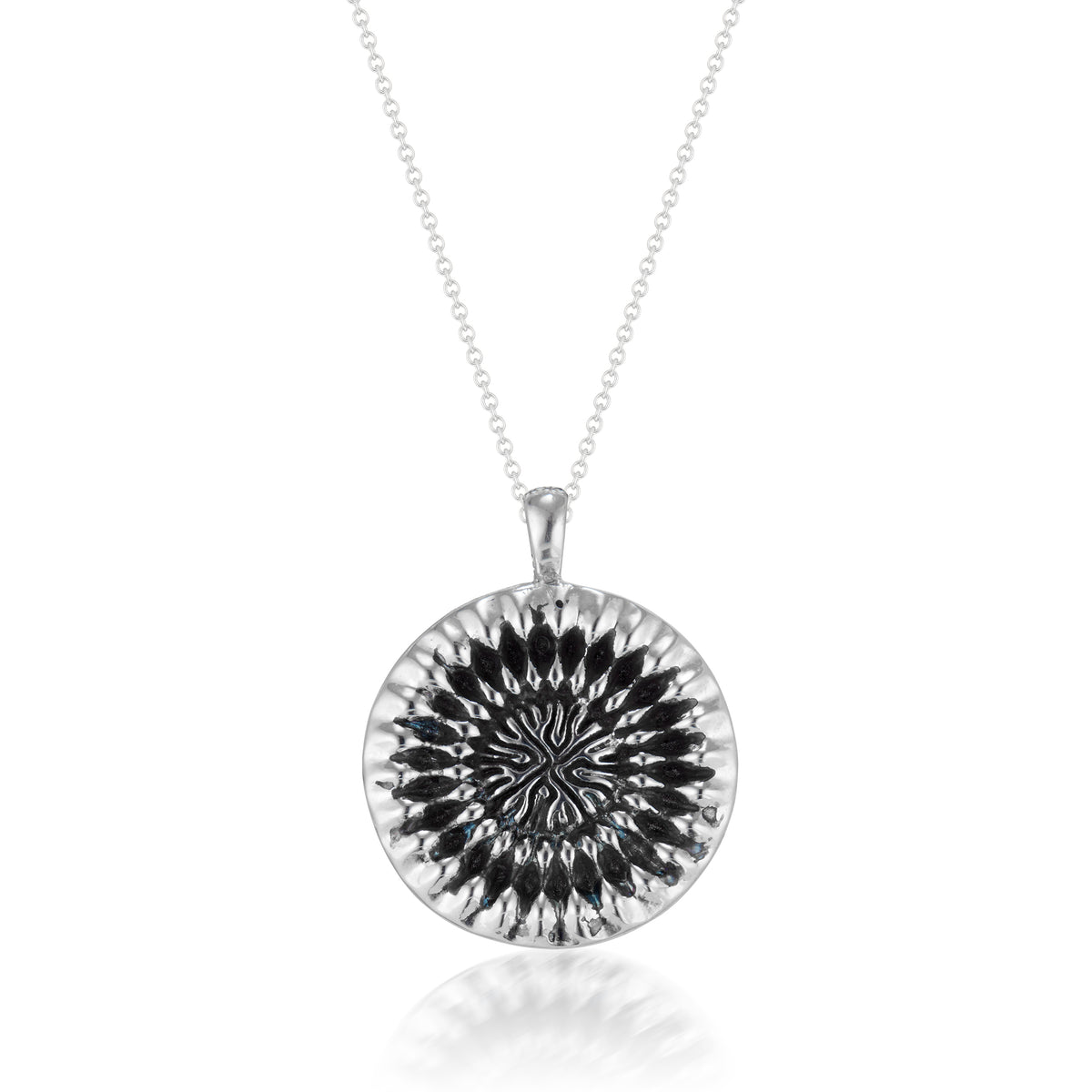 Sterling silver oxidized necklace: Impression of Love© Collection